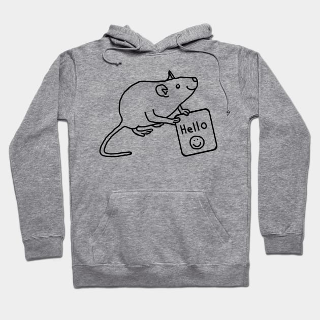 Rat says Hello Outline Hoodie by ellenhenryart